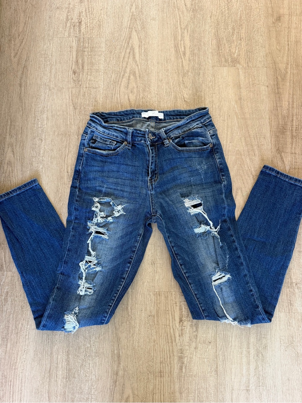KanCan Dark Blue Distressed Skinny Jeans